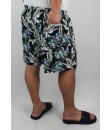 Short Estampado Elastano Plus Size Grande Bermuda floral Preto branco